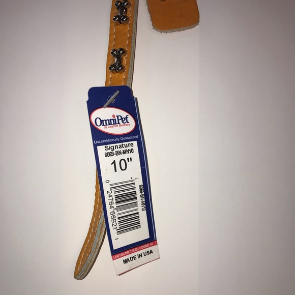 Omnipet Dog Collar Pet Orange Bone 10” Leather Matching Keychain - Picture 6 of 11